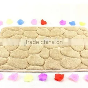 Machine Made Modern Stone Design Red Coral Fleece Face Mat thumbnail-3