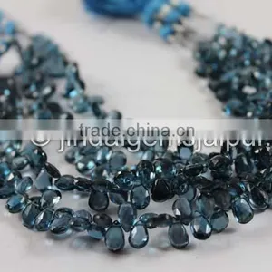 Wholesale Lodon Blue Topaz Faceted Pear Beads thumbnail-2