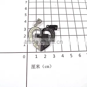 Charms Heart Pendant Wholesale Couples Stainless Steel Pendant thumbnail-6