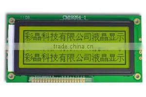 192x64 Stn Yellow Green Cob Lcd Module Display With Led Backlit thumbnail-1