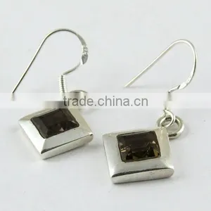 Breath Of Love ! Smoky Quartz 925 Sterling Silver Earring, Gemstone Silver Jewelry, 925 Silver Jewelry thumbnail-3
