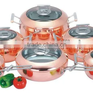 12Pcs Fashion 3 Layer Copper Cooking Pan for Wholesale thumbnail-1