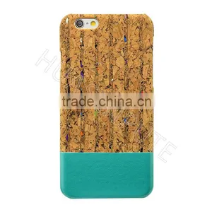 Plaid Real Wooden Cellphone Case and Eco-leather Back Cover Case Phone Cover For Apple IPhone 6s thumbnail-1