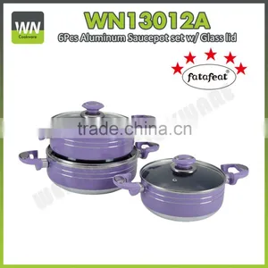 5PCS Aluminum Non-stick Cookware With Red Painting thumbnail-1