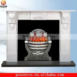 Hand Carved Marble Fireplace Mantel thumbnail-1