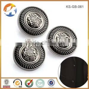 Free Sample Custom Made Logo Gun Metal Black Color Metal Sewing Buttons thumbnail-3