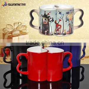 11oz Red Magic Color Change Sublimation Blank Couple Mug thumbnail-3