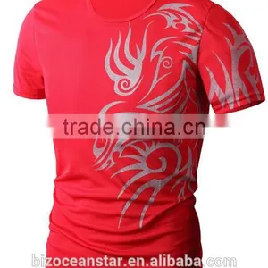 Foreign Trade Preferential Wholesale Fashion Euramerican Style Big Yards Dragon Pattern Printed T-shirts Round Collar thumbnail-3