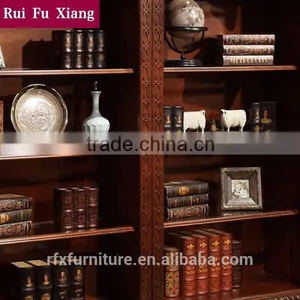 Rubber Wood Bookshelf Sideboard With Handmade Carving AI-206 thumbnail-5