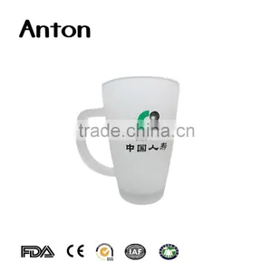 300ml Frosted Glass Coffee Cup With Handle thumbnail-1