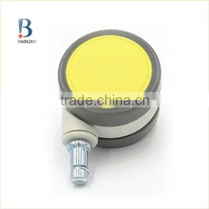 China-made Fine 2.5-inch Yellow PU Thread Stem Swivel Medical Caster Wheels thumbnail-3