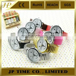 Sweet Muiti Color PU & Steel Strap Cat Shape Decoration Wrist Watch Kids New Hot thumbnail-1