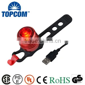 Aluminum Red Strobe Light on Bike USB Rechargeable Rear Light thumbnail-1