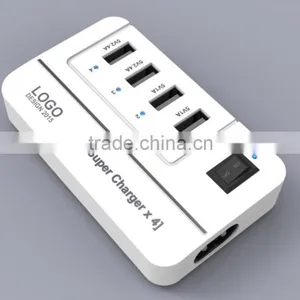 2015 NEW 20W 5V4A 4 Ports High Speed Desktop USB Wall and Travel Charger With Power IQ Technology(White) thumbnail-1