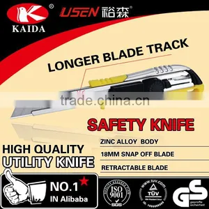 New Developed Zinc Handle 18mm Snap off Blade Utility Cutter thumbnail-5