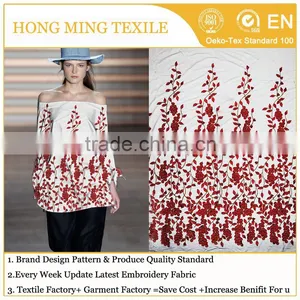 China Fabric Suppliers Fabric Made From Milk With Applique Flowers 3d Printer Designs Latest Trends In Fashion For Girl's Dress thumbnail-1