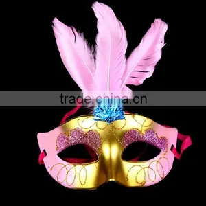 Mardi Gras Masquerade Halloween Feather Party Favor Wedding Decorations Mask thumbnail-5