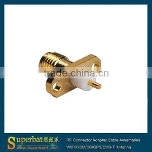 Sma Jack SMA 2 Hole Panel Mount Jack With Short Dielectric and Solder Panel Mount rf Sma Connector thumbnail-3
