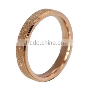 Wholesale Design Sandblast Men Custom Made Stainless Steel Ring Jewelry IP-ROSE Band Ring Designs Wholesale thumbnail-2