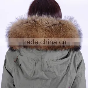 Real Raccoon Fur Collar/scarf/fur Accessories on Coat/ Fur Stripes KZ160084 thumbnail-3