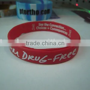 Debossed Fluorescent Silicone Rubber Bracelet thumbnail-1