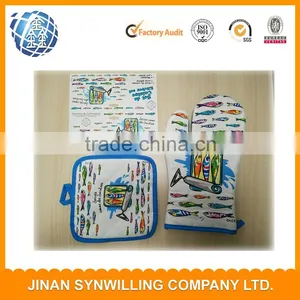 Baking Gloves Set Oven Mitts Home Textile Kitchen Heat Insulated Gloves thumbnail-1