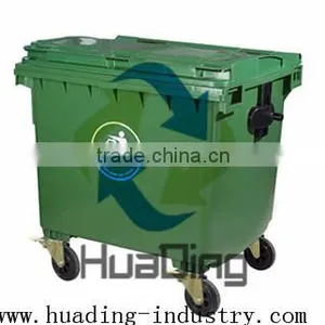 1100 Liter Street Trash Can With Wheel Customer Logo Wholesale Plastic Trash Cans thumbnail-1