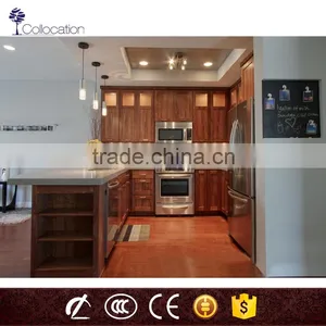 Latest Design Classic Wood Modular Kitchen Cabinets With Wood Color thumbnail-1