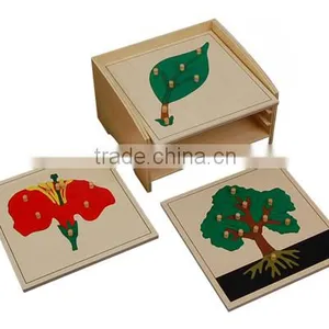 Wooden Educational Toys for Kids Botany Puzzle Cabinet With 3 Puzzles(tree,flower,leaf) thumbnail-1