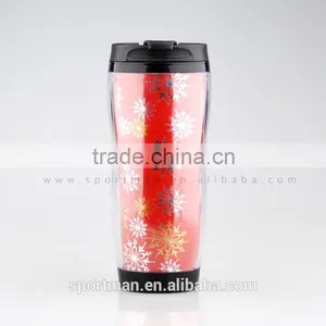 Non-spill Stainless Steel Travel Mug With Logo Imprint 16oz Paper Insert Coffee Mug Vacuum&thermos Flask Mug thumbnail-1