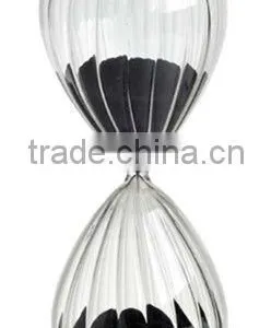 Handmade 9" Ribbed Hour Glass With Color Sand thumbnail-1