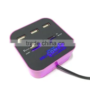ShenZhen Factory Wholesale Colorful Promotional 3 Ports 2.0 USB Mini Hub thumbnail-3