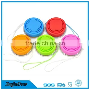 Soft Food Grade Silicone Folding Drinking Cup, Silicone Custom Design Collapsible Cup With Lid thumbnail-4