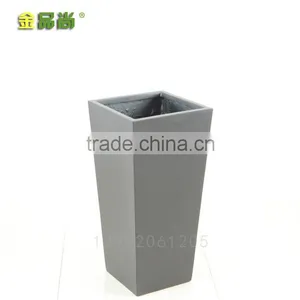 Inclined Matt Black Wholesale Price Poly Fiber Flower Pots thumbnail-5