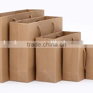 Cheap Brown Printed Logo Brown Kraft Paper Bag With Twisted Paper Handle thumbnail-5
