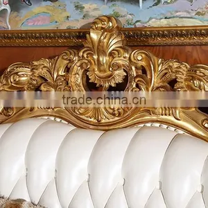Luxury Classic Golden Antique Full Solid Wood Sofa Set, Wedding Sofa For Bride And Groom(MOQ=1 SET) thumbnail-2