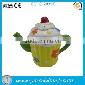 Cup Cake Design Cheap Ceramic Teapot thumbnail-1
