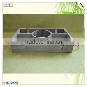 Great Quality Antique Grids Round Hole Compartment Wooden Tray thumbnail-3