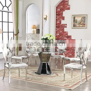 Manufacture Cylinder Glass Dining Table for Hotel Used thumbnail-6