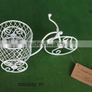 UNIQUE CRAFT!Wire Round Basket With Bike Collecting Decor thumbnail-1