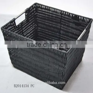 Multi-functional Plastic Woven Storage Basket With Handle thumbnail-1