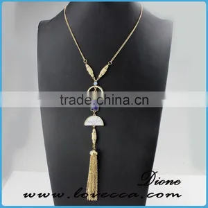 2017 Turquoise Stone Tassel Necklace Long Stone Tassel Necklace thumbnail-3