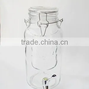 Ice Cold Airtight Portico Glass Drink Dispenser With Metal Clip Top Lid thumbnail-3