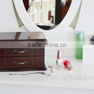 2016 Hot Sell Custom Wooden Jewelry Box Brown Jewelry Case for Women Love thumbnail-2