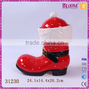 Unique Shoe Shaped Ceramic Christmas Gift Seal for Cookie Jar thumbnail-1