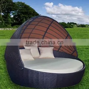 Modern Design Rattan Furniture Rattan Sunbed With Canopy thumbnail-1