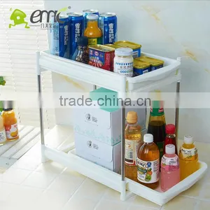New Plastic Kitchen Storage Stool Telescopic Drawer Kitchen Shelf thumbnail-1