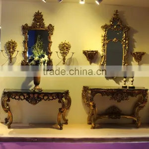 Luxury Console Table With Frame Mirror for Living Room Decor thumbnail-1
