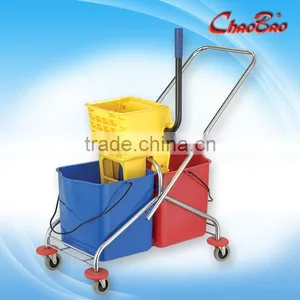 Side-press Double Mop Wringer Trolley thumbnail-1