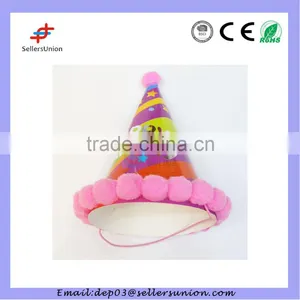 SO0825 Party Hat With Fuzzy Ball thumbnail-2